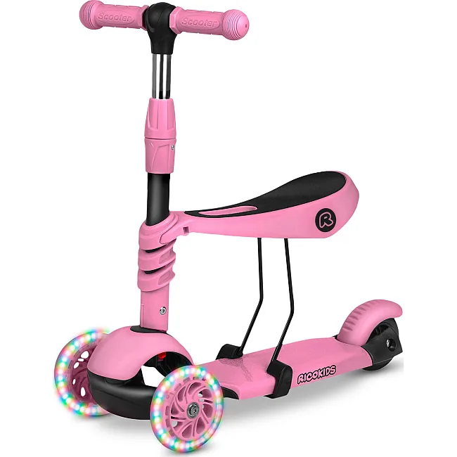Самокат детский трехколесный Ricokids Todi розовый