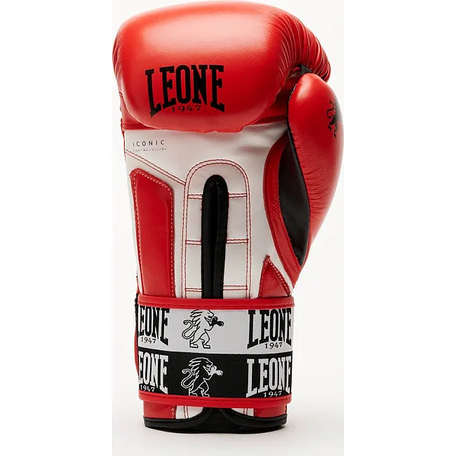 Боксерские перчатки Leone GN208 ICONIC Red (бинты 4м. в комплекте)
