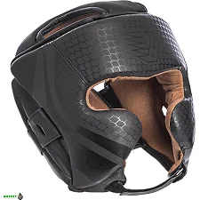 Боксерский шлем в мексиканском стиле кожаный VELO VL-2225 (Черный)