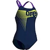 Купальник закрытый для женщин Arena WAKE SWIMSUIT SWIM PRO BACK темно-синий, фиолетовый, салатовый