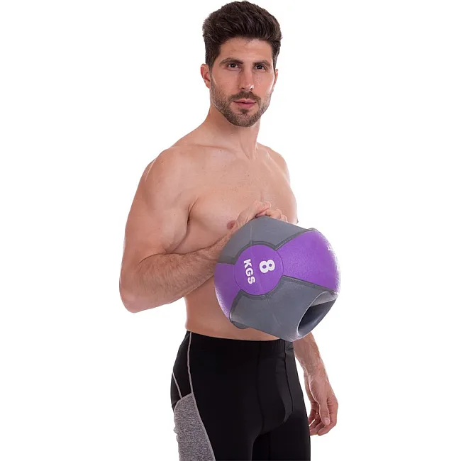 Медбол мяч медицинский двуручный с хватами ZELART
 FI-2619-8 8кг