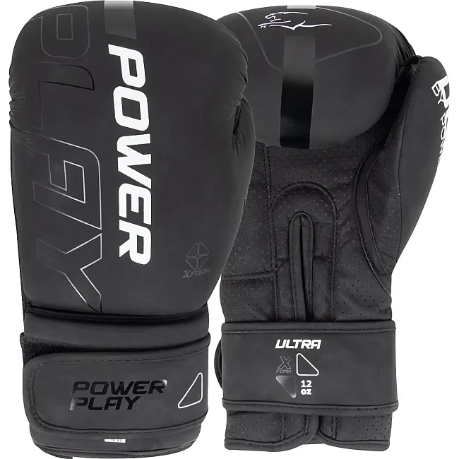 Боксерские перчатки PowerPlay 3024 Ultra Mat Черно-Белые
