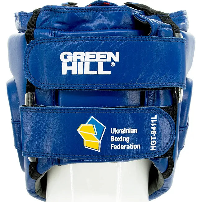 Распродажа! Боксерский шлем Green Hill UBF с печатью ФБУ (синий)