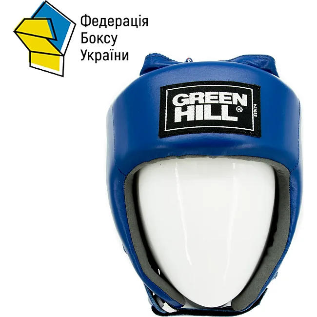 Распродажа! Боксерский шлем Green Hill UBF с печатью ФБУ (синий)