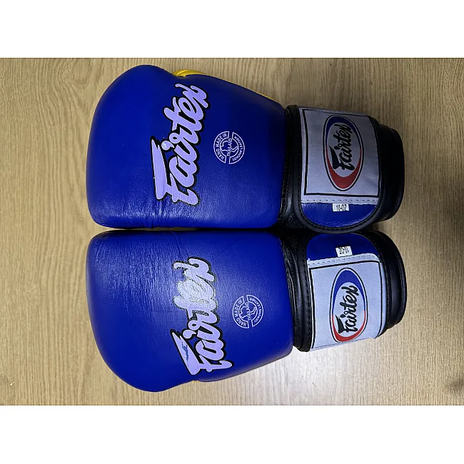 Уцінка! Рукавички для боксу шкіряні FAIRTEX FTX065 (Синьо-жовтий)