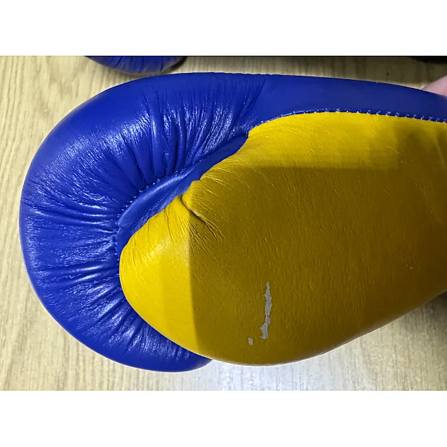 Уцінка! Рукавички для боксу шкіряні FAIRTEX FTX065 (Синьо-жовтий)
