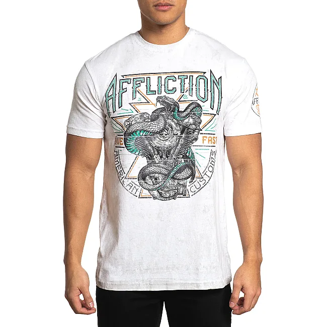 Футболка мужская AFFLICTION AC Ironsmith Tee White