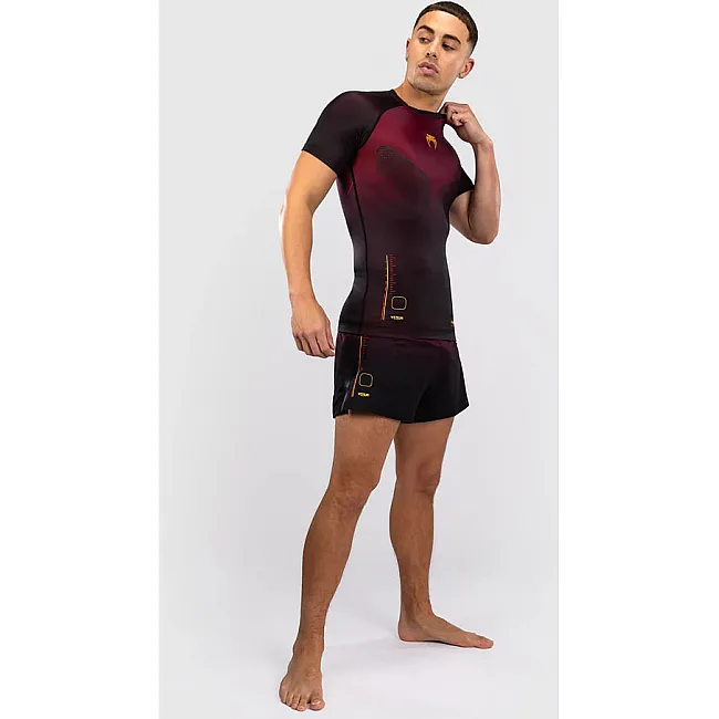 Рашгард VENUM Tactical XT Short Sleeve - Black/Burgundy/Gold