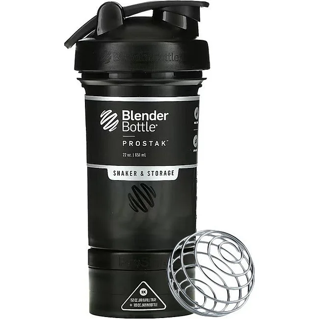 Спортивный шейкер BLENDERBOTTLE ProStak 22oz/650мл с 2-мя контейнерами Black