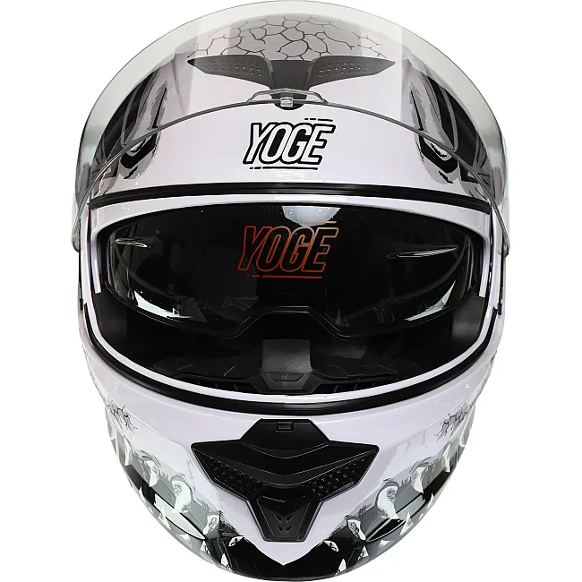 Шлем для мотоцикла модуляр
 YOGE Пасть дракона M-9403-1 (Белый-черный)