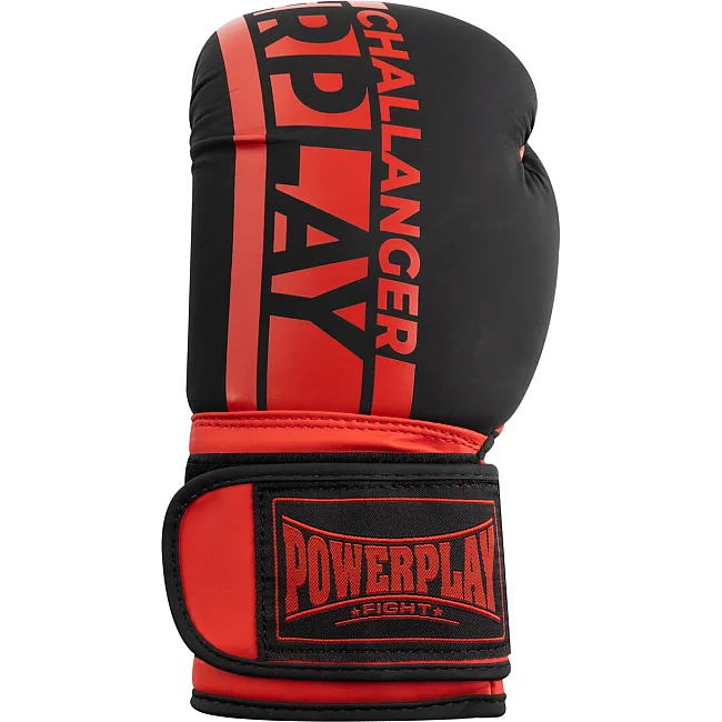 Боксерские перчатки PowerPlay 3086 Matt Challenger Черно-Красные