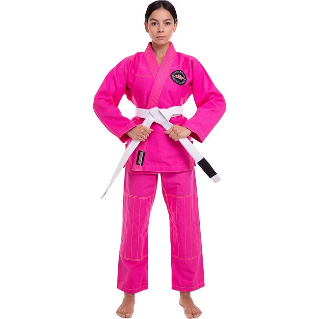 Кимоно для для бразильского джиу-джитсу BJJ женское розовое куртка штаны и пояс HARD TOUCH JJSL 130 см
-160 см
см