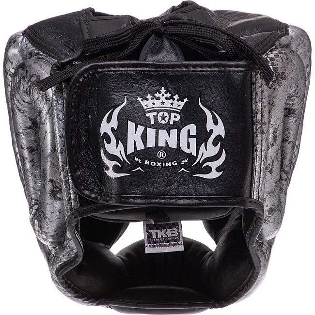 Тренировочный шлем для бокса кожа
 TOP KING Super Snake TKHGSS-02 (Белый-золотой)