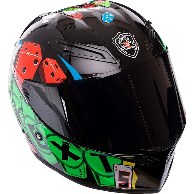 Шлем для мотоцикла интеграл
 QKE Покер M-9542 (Разноцветный)