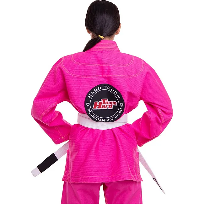 Кимоно для для бразильского джиу-джитсу BJJ женское розовое куртка штаны и пояс HARD TOUCH JJSL 130 см
-160 см
см