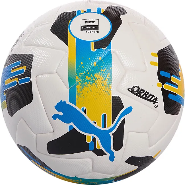 Футбольный футбольный Puma PUMA Orbita UPL (FIFA Quality Pro) белый, черный, голубой 5