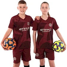 Футбольна форма дитяча із символікою клубу MANCHESTER CITY резервна 2025 SP-SPORT CO-4718 20-28 (Бордовий)