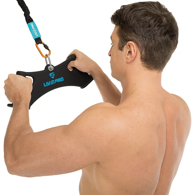 Рукоятка для тяги вниз c широким хватом Wide Triceps grip нескользящее покрытие LiveUp LP8324