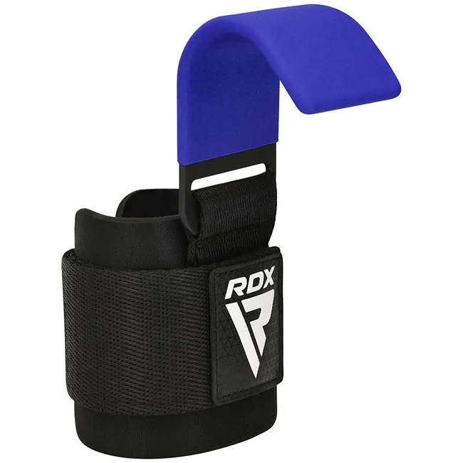 Крюки для тяги на запястье RDX W5 Gym Hook Strap Blue Plus