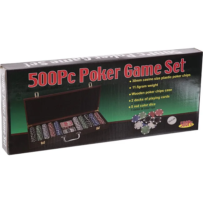 Уцінка! Набір для покеру в дерев'яному кейсі Poker game set SP-SPORT IG-6645 500 фішок
