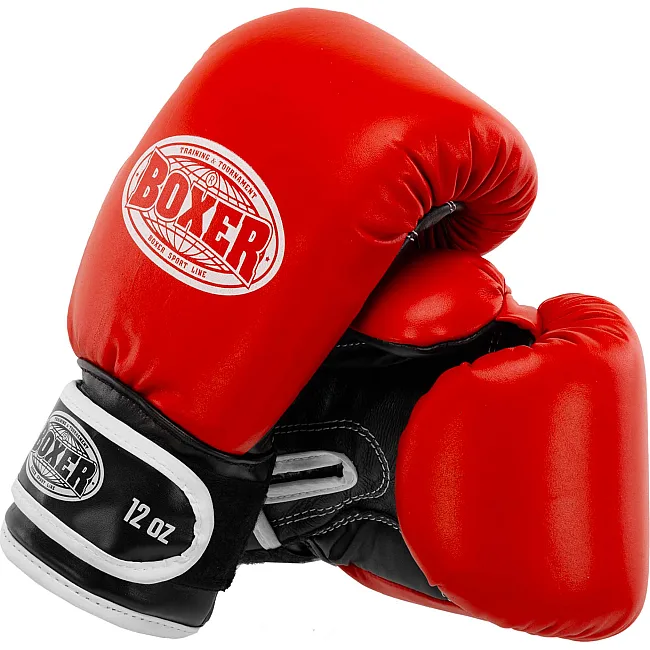 Распродажа! Перчатки для бокса профессиональные кожаные ФБУ BOXER Profi BO-2001 10-12унций (Синий-черный)