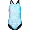 Купальник закрытый для девочек Arena MULTI COLOURS SWIMSUIT V BACK голубой, черный