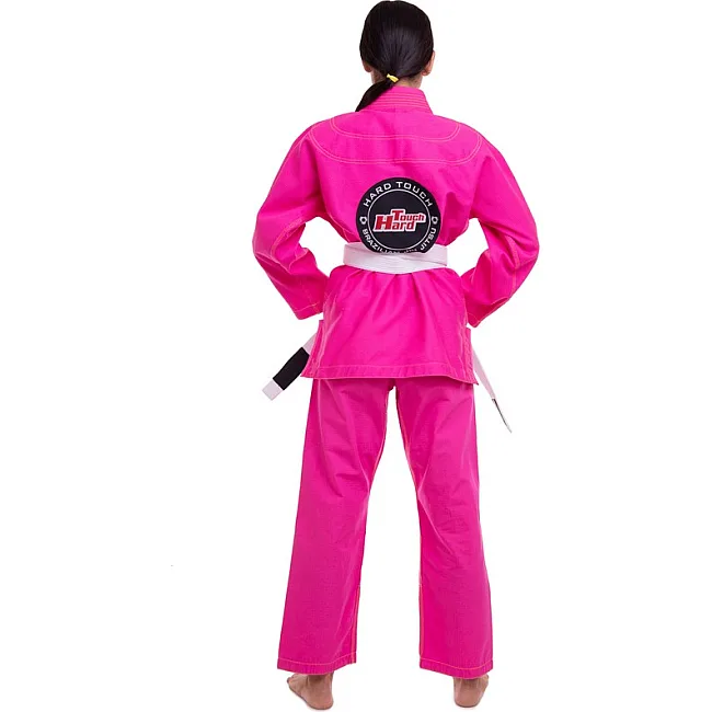 Кимоно для для бразильского джиу-джитсу BJJ женское розовое куртка штаны и пояс HARD TOUCH JJSL 130 см
-160 см
см