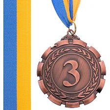 Медаль спортивная с лентой SP-SPORT PREMIER C-6861 ø6,5см (Бронзовый)