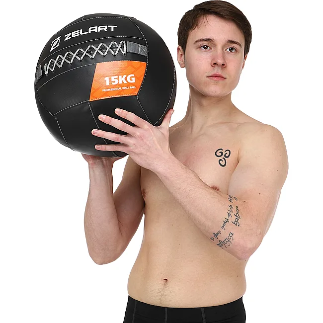 М'яч набивний медичний для кросфіту WALL BALL ZELART
 TA-7822-15 вага-15кг