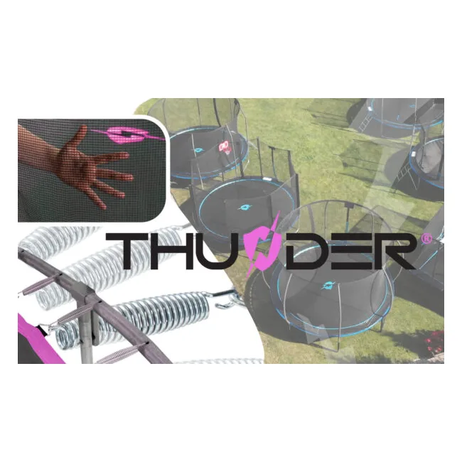 Батут THUNDER OUTSIDE PRO с наружной сеткой 10 футов 305 см черно-розовый