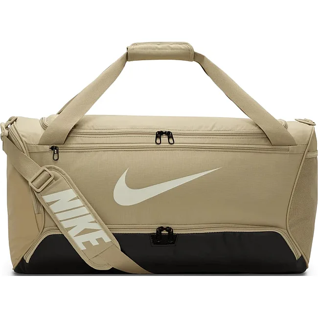 Сумка Nike NK BRSLA M DUFF - 9.5 60L бежевий, чорний 64 х 30 х 30 см