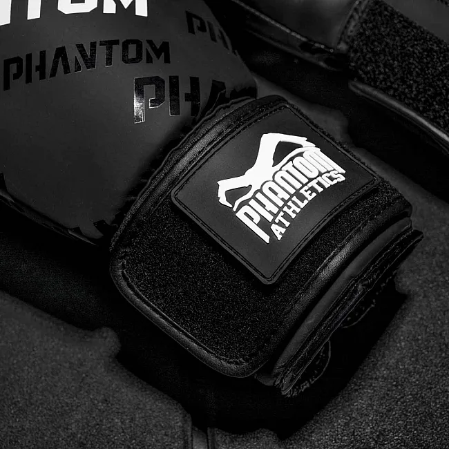 Боксерские перчатки Phantom APEX Velcro Black (Бинты 4м. в подарок)
