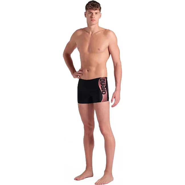 Плавки-шорты для мужчин Arena WAKE SWIM SHORT черный, коралловый