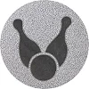 Жетон-наклейка на медаль на кубок ø25мм SP-SPORT Боулінг 25-0006 (Срібний)