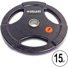 Млинець для штанги гумовий ZELART Z-HIT TA-5160-15 51мм 15кг