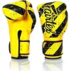 Боксерские перчатки Fairtex BGV14Y Yellow/Black (бинты в комплекте)