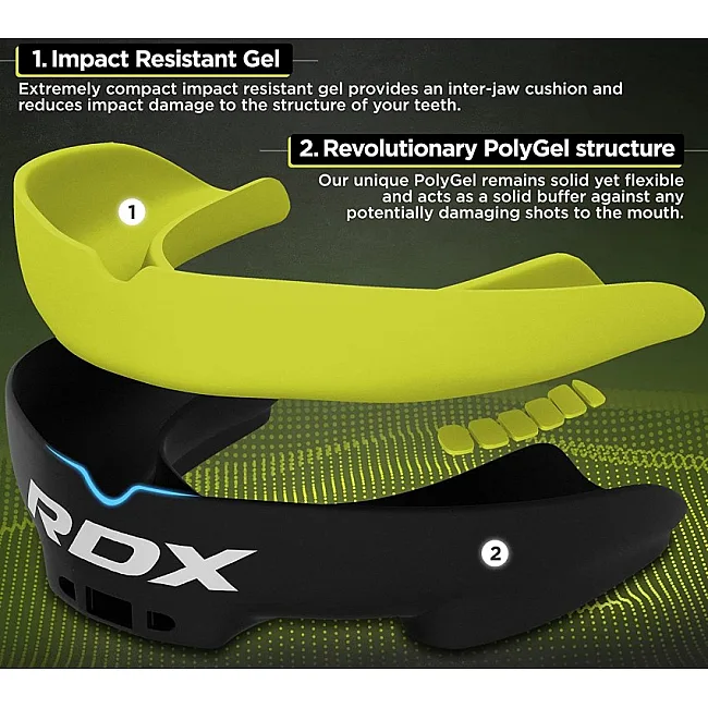 Капа для бокса RDX Gel 3D Pro Black/Green