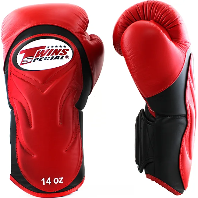 Перчатки для бокса TWINS Velcro Extra Design BGVL6 Black Red