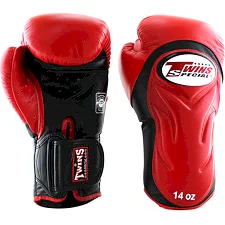 Перчатки для бокса TWINS Velcro Extra Design BGVL6 Black Red