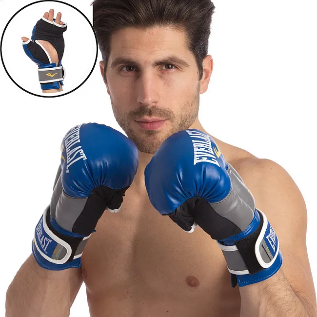 Рукавиці гібридні для єдиноборств ММА EVERLAST 0272