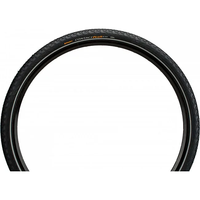 Покрышка на велосипед CONTINENTAL Contact Plus,28" | 700 x 47C (45C) | 28 x 1.75, черная, не складная, светоотражающая