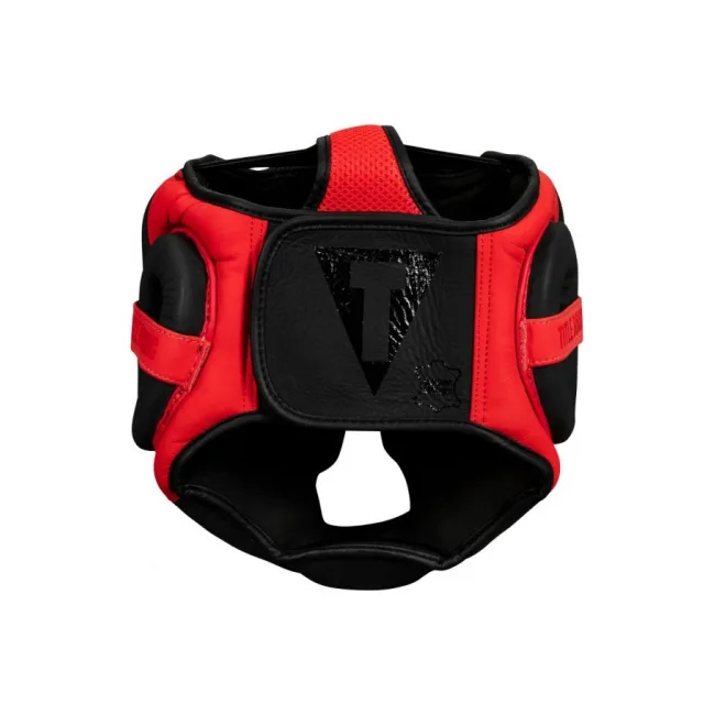 Шолом для боксу Title Leather Solar Black Red