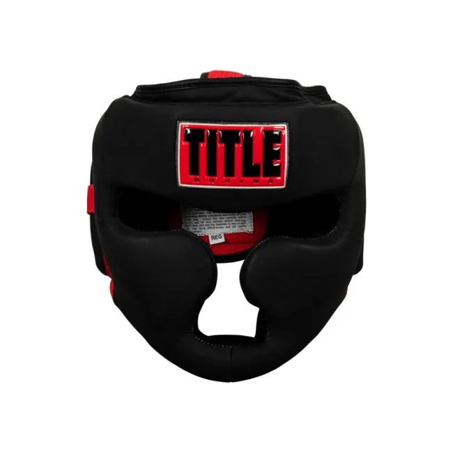 Шолом для боксу Title Leather Solar Black Red