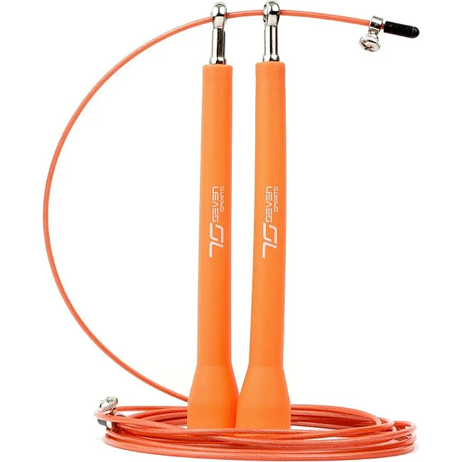 Скоростная скакалка 7SPORTS Elite Rope 3м. металлическая на подшипниках SK-5 оранжевая