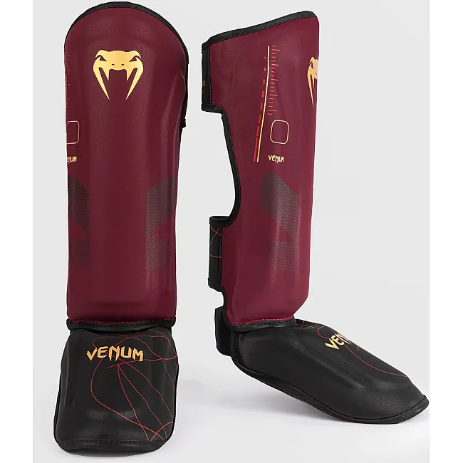 Захисні щитки для ніг VENUM Tactical XT - Black/Burgundy/Gold