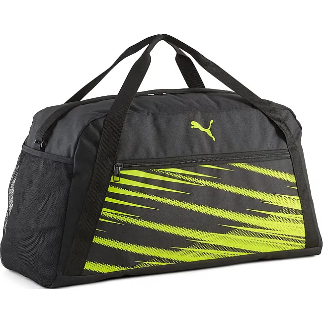Сумка Puma ATTACANTO Sports Bag M 41L черный, желтый 55 х 28 x 27 см