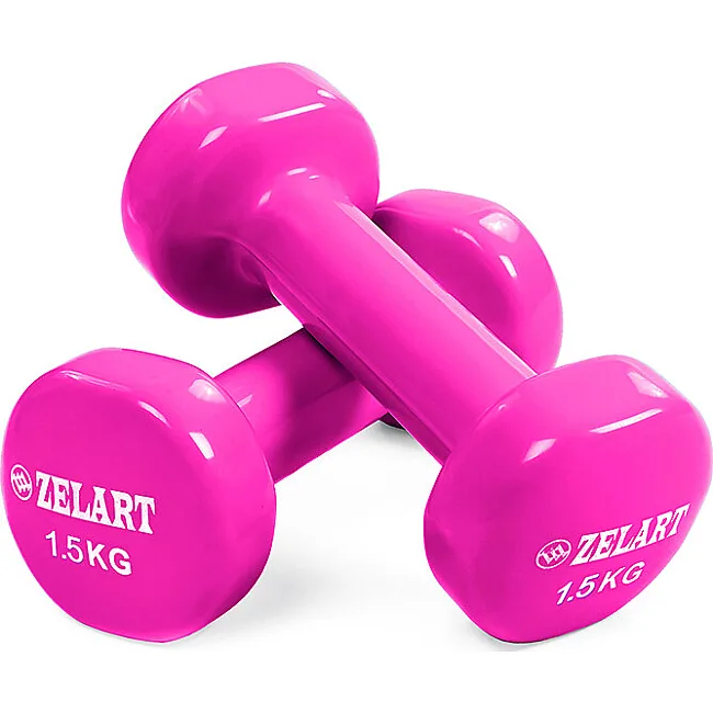 Гантели для фитнеса виниловые ZELART Beauty TA-5225-1_5 (Салатовый)
