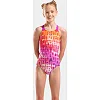 Купальник закрытый для девочек Arena MULTI COLOURS SWIMSUIT V BACK розовый, оранжевый (для детей)
