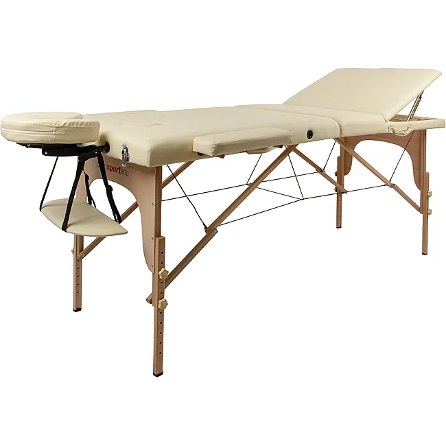 Масажний стіл inSPORTline Japane 3-Piece Wooden - кремово-жовтий