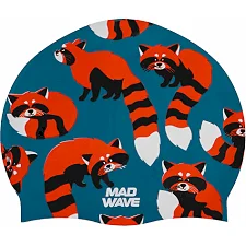 Шапочка для бассейна силиконовая для взрослых MADWAVE Raсcoons M057422 (Бирюзовый)